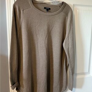 Apt. 9 Women's Taupe with Gold Crew Neck Sweater EUC
